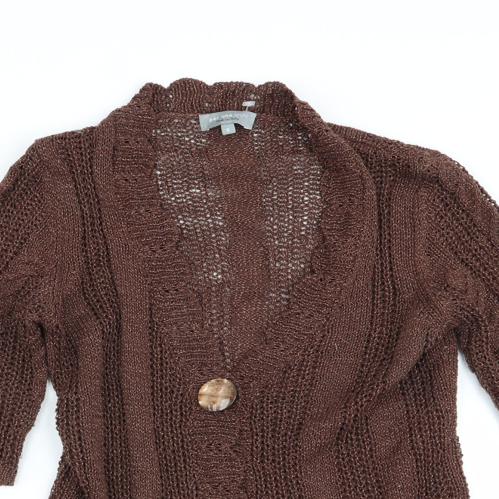 Per Una Womens Brown   Cardigan Jumper Size S