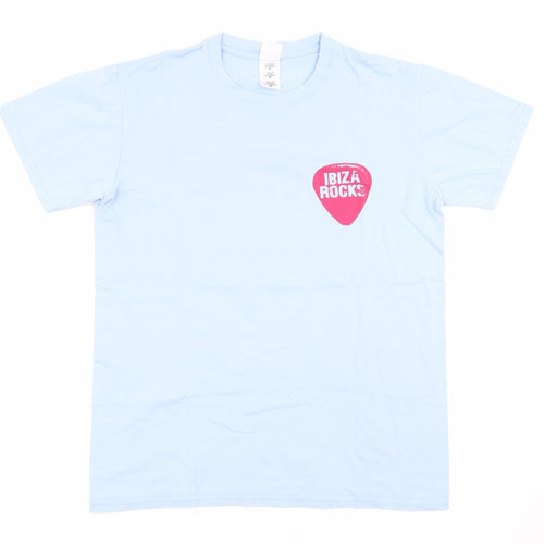 Gildan Mens Blue    T-Shirt Size M