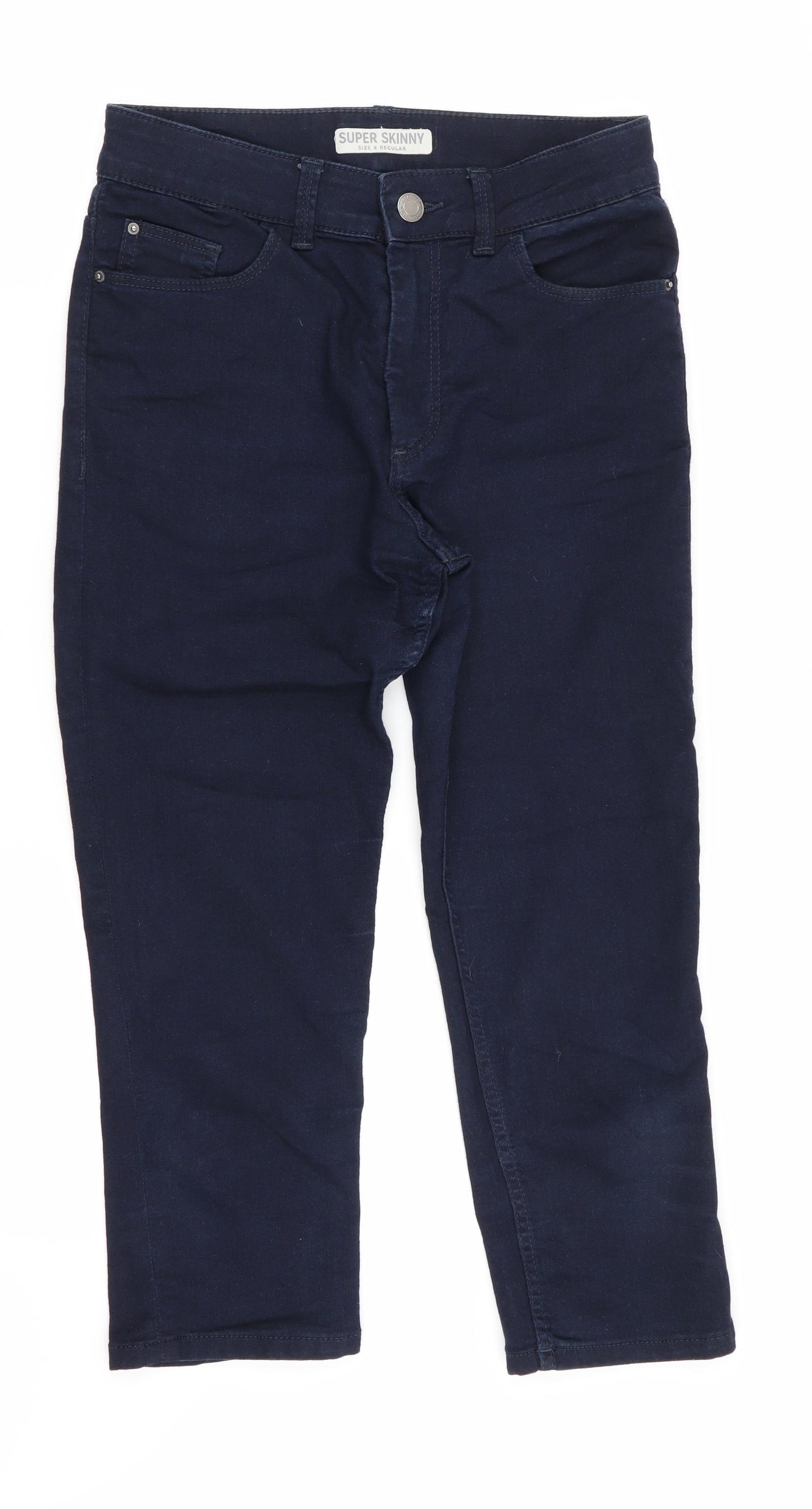 M&S Womens Blue   Capri Jeans Size 8 L22 in