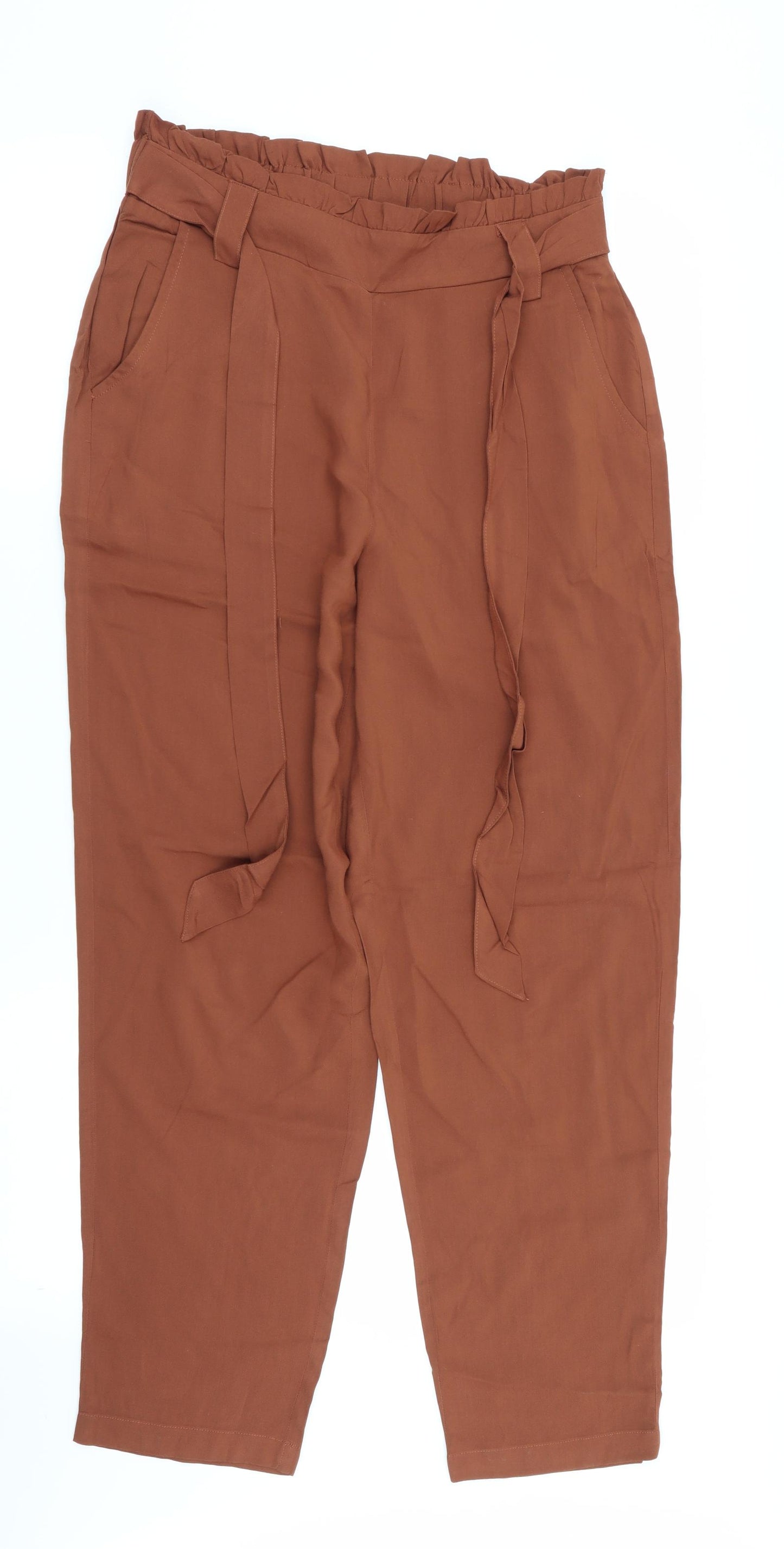 Primark Womens Brown   Trousers  Size 12 L27 in - Stretch waistband