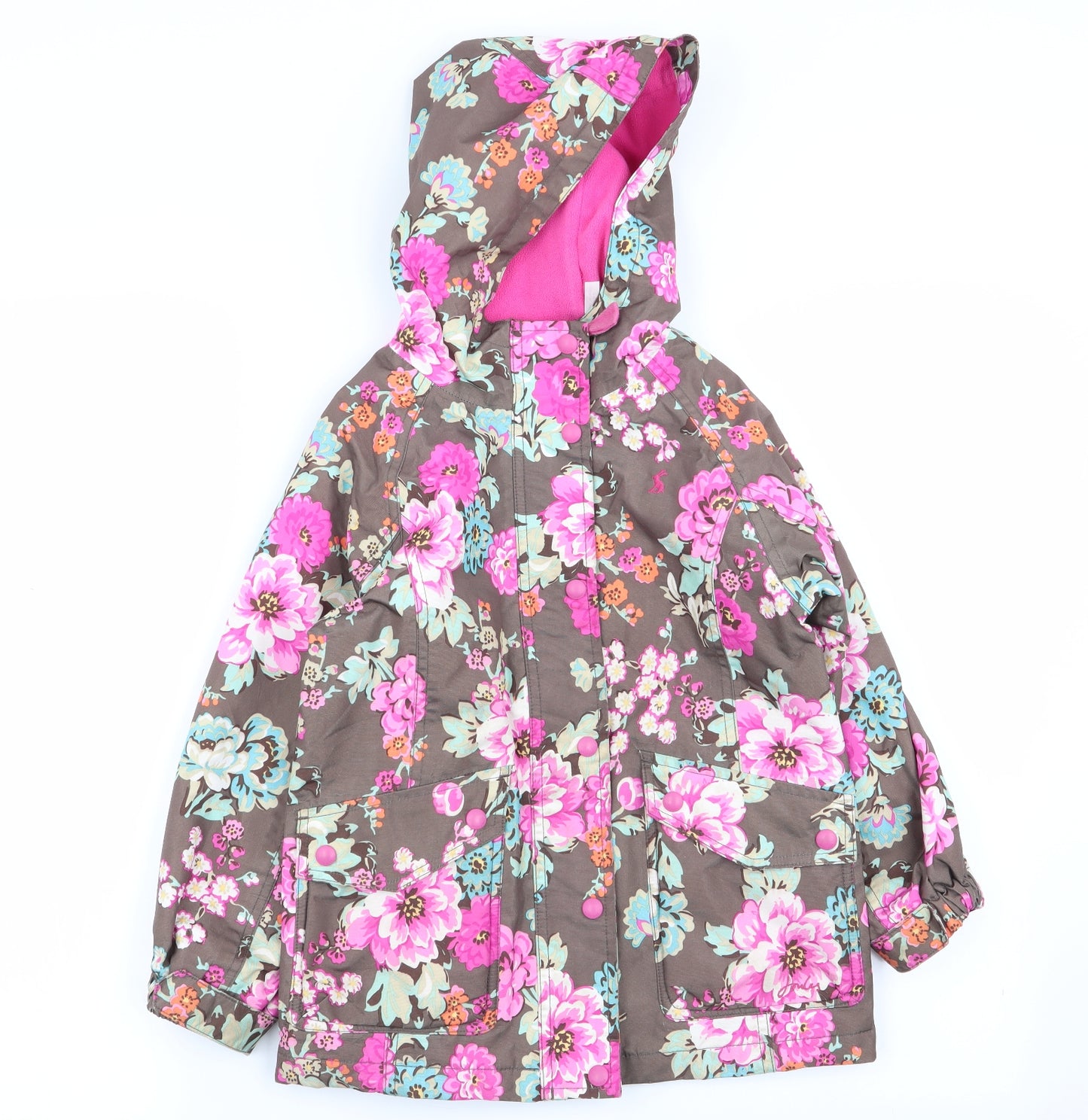 Joules Girls Multicoloured Floral  Basic Coat Coat Size 6 Years