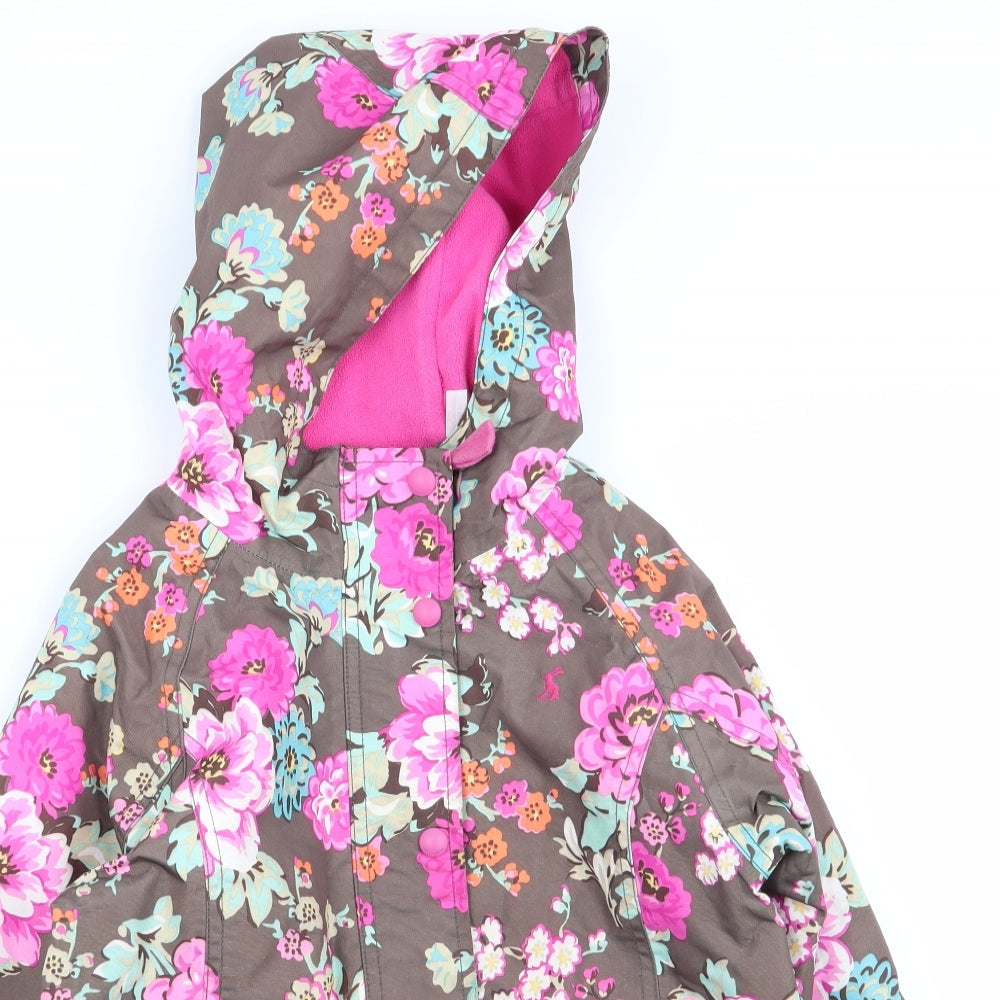Joules Girls Multicoloured Floral  Basic Coat Coat Size 6 Years