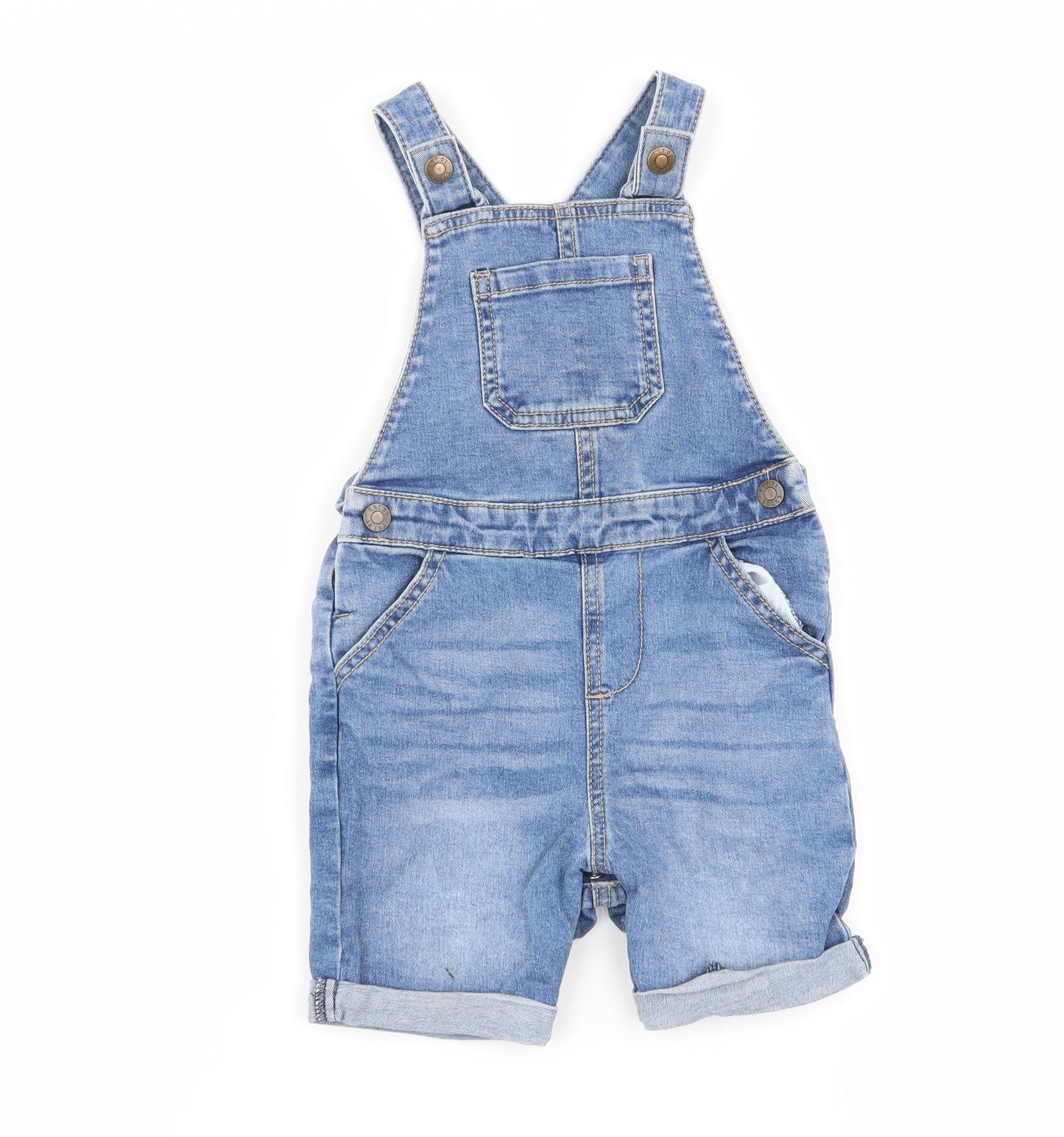 fred and flo Boys Blue   Dungaree One-Piece Size 12-18 Months