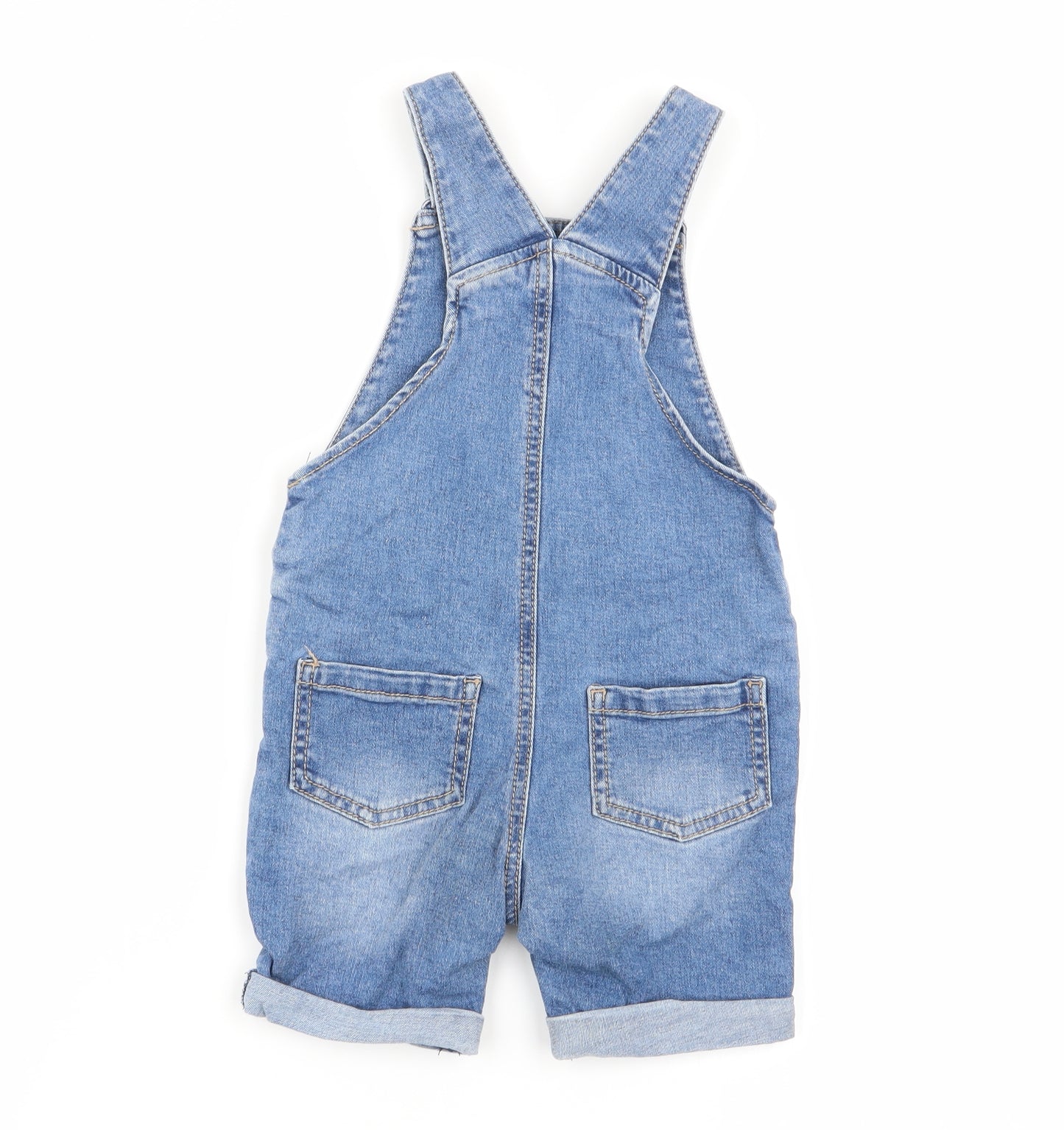 fred and flo Boys Blue   Dungaree One-Piece Size 12-18 Months