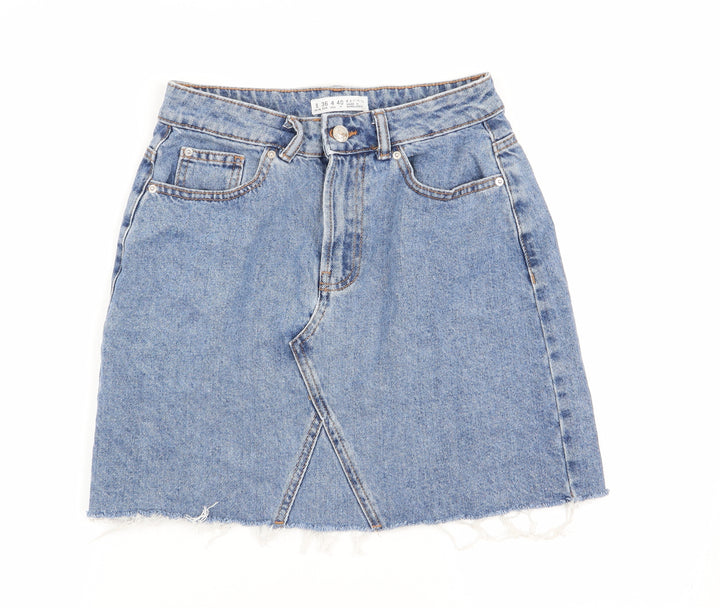 denim and co Womens Blue Flare Skirt Size 8