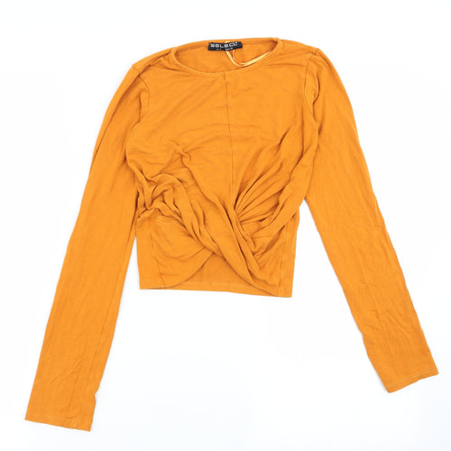 Select Womens Yellow   Basic T-Shirt Size 6