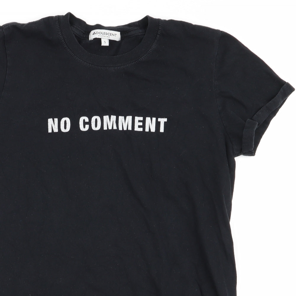 adolscent Mens Black    T-Shirt Size S