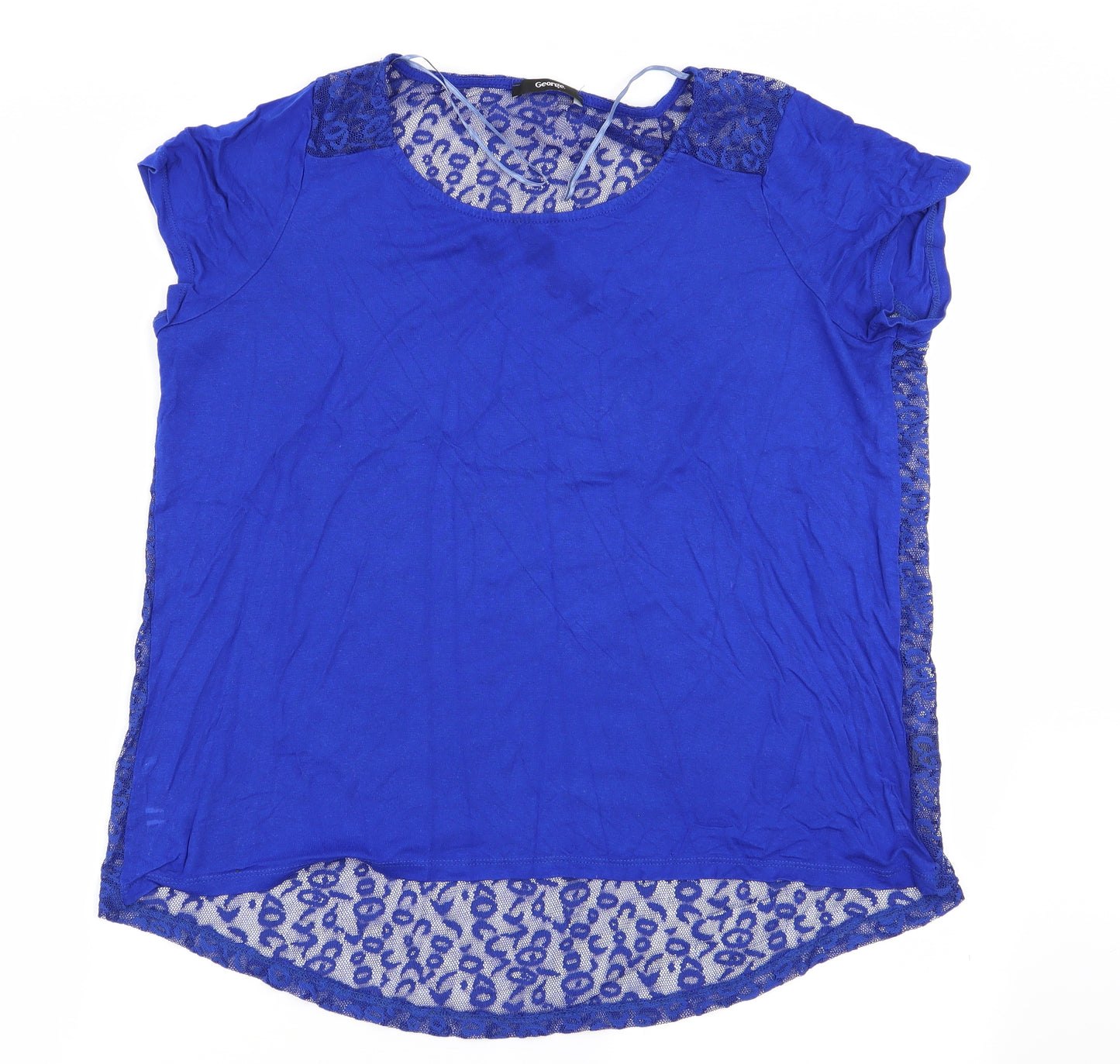 Asda George Womens Blue Animal Print  Basic T-Shirt Size 18