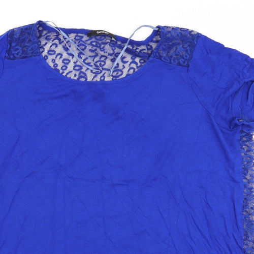 Asda George Womens Blue Animal Print  Basic T-Shirt Size 18