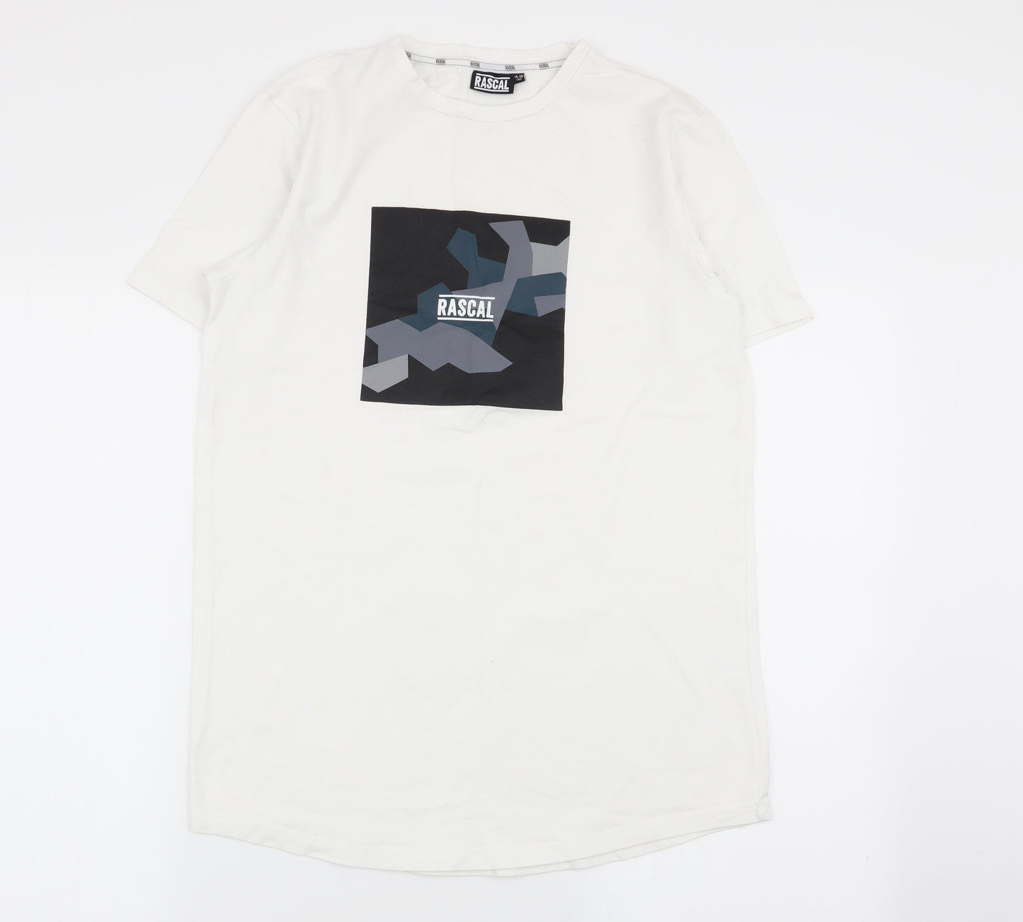Rascal Boys White   Basic T-Shirt Size 15-16 Years