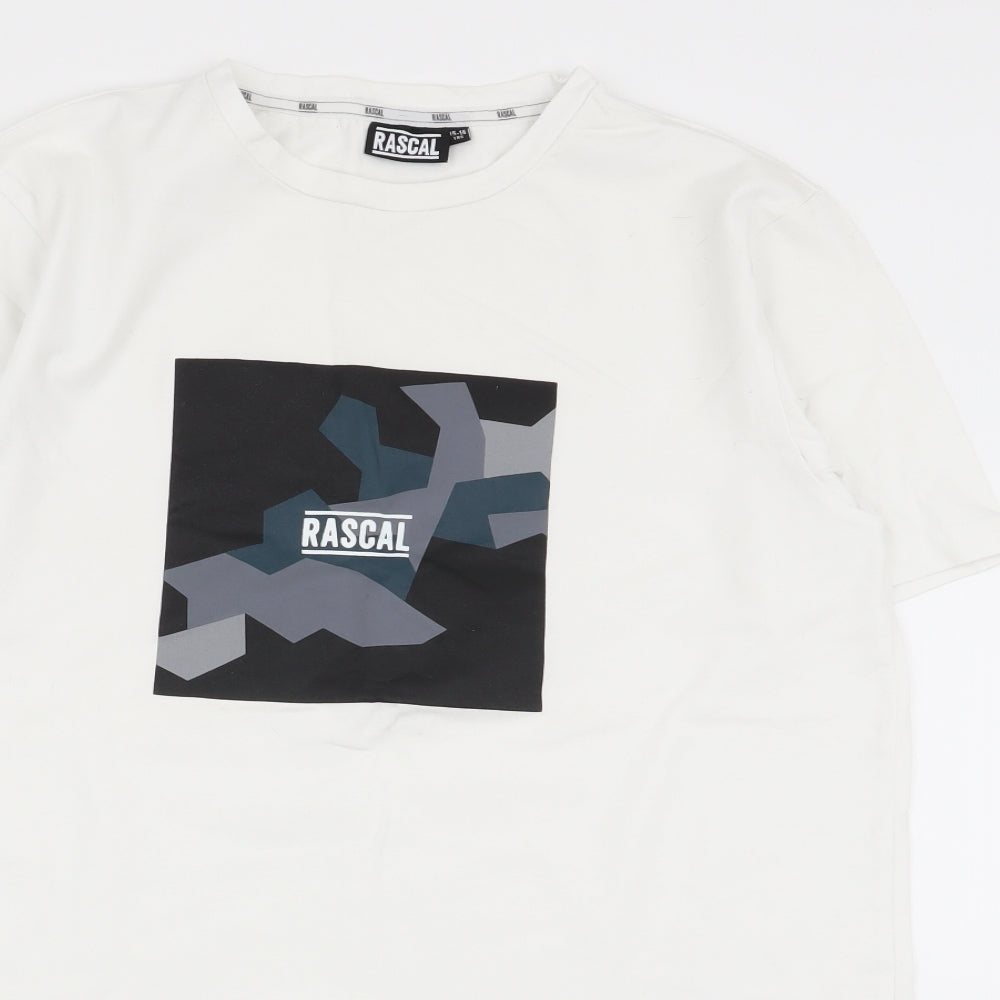 Rascal Boys White   Basic T-Shirt Size 15-16 Years