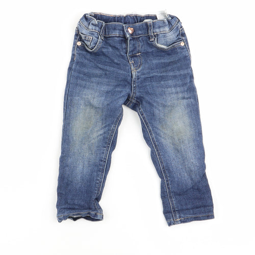 F&F Girls Blue   Jogger Jeans Size 12 Months  - jeans