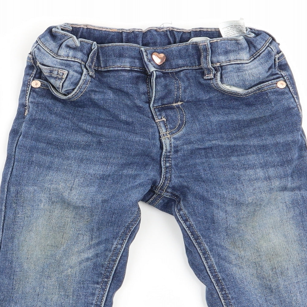 F&F Girls Blue   Jogger Jeans Size 12 Months  - jeans