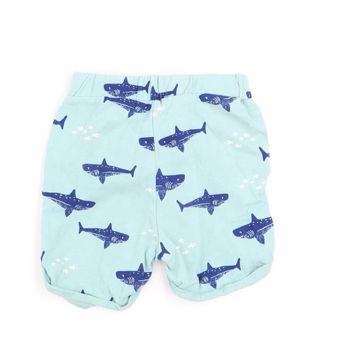 John Lewis Boys Blue Animal Print  Capri Trousers Size 3-6 Months  - shorts