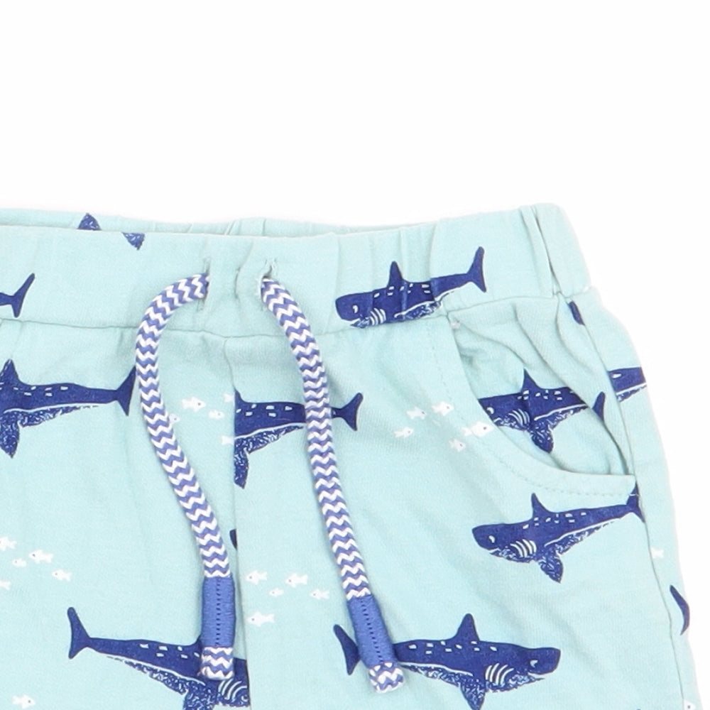 John Lewis Boys Blue Animal Print  Capri Trousers Size 3-6 Months  - shorts