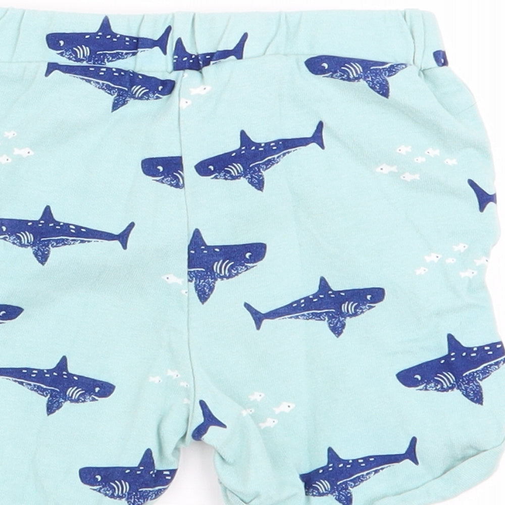 John Lewis Boys Blue Animal Print  Capri Trousers Size 3-6 Months  - shorts