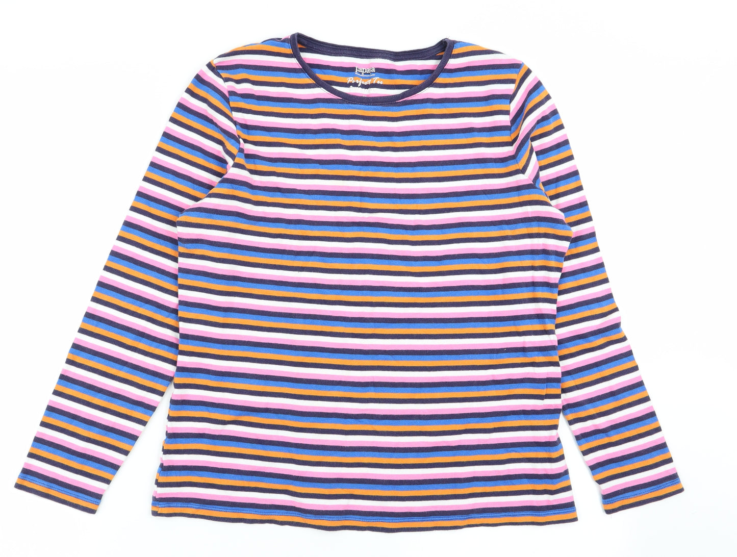 Papaya Womens Multicoloured Striped  Basic T-Shirt Size 18