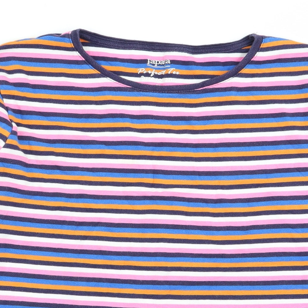Papaya Womens Multicoloured Striped  Basic T-Shirt Size 18