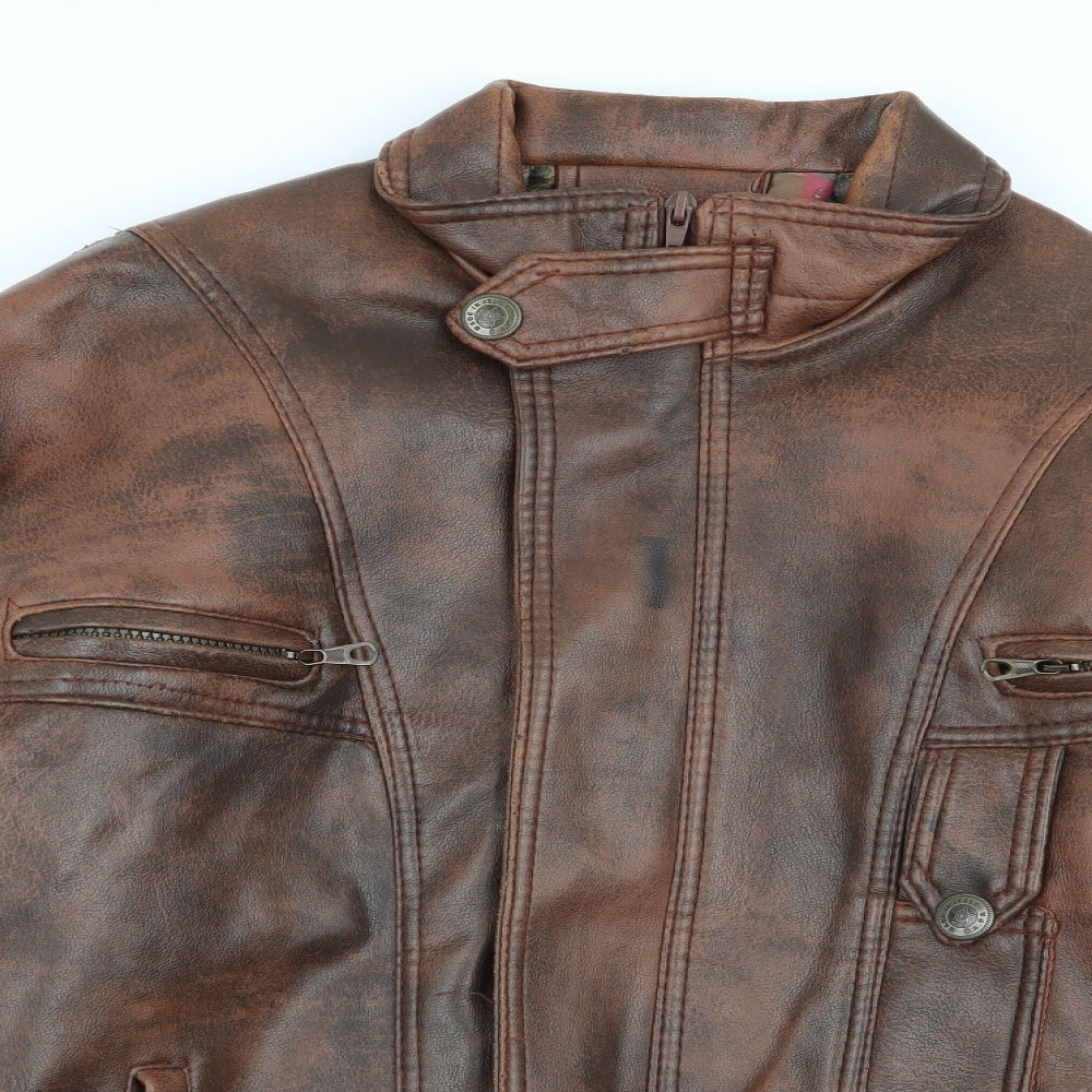 dapa Mens Brown   Bomber Jacket Coat Size L