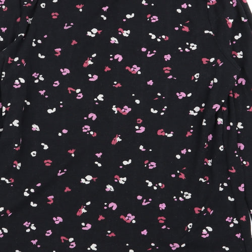 M&s Womens Black Geometric  Basic T-Shirt Size 14