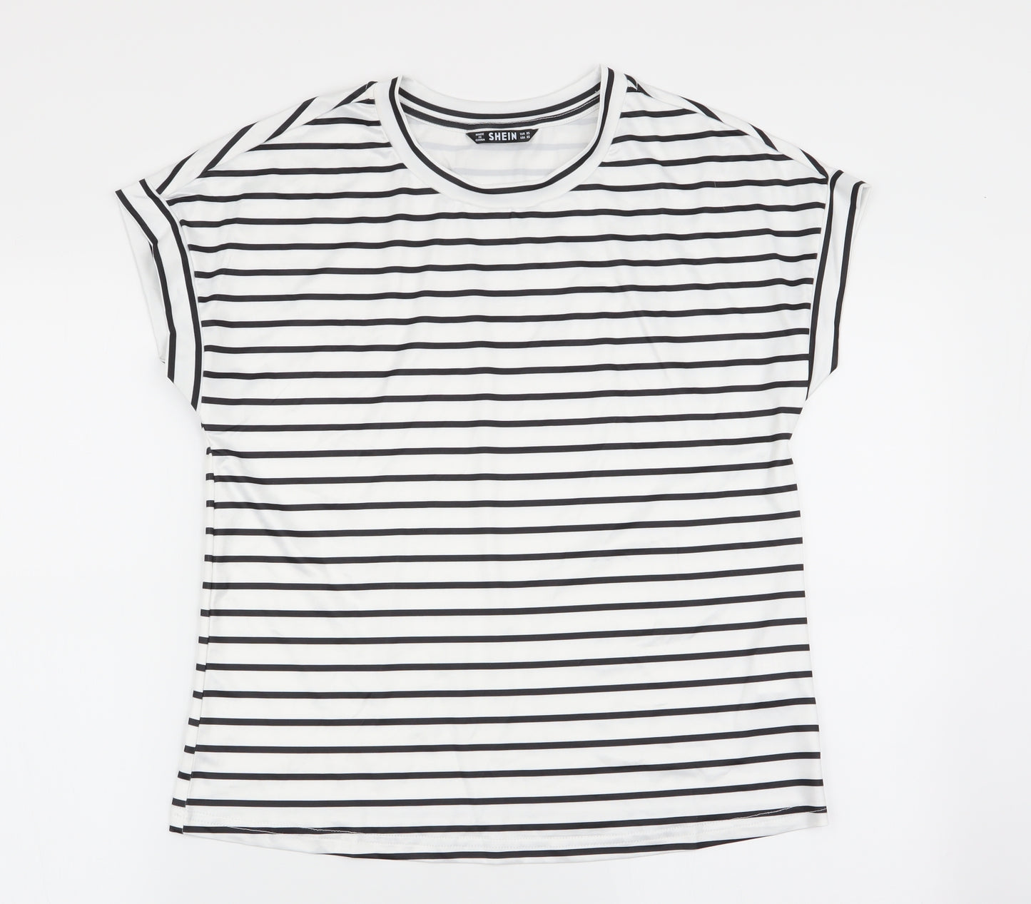SheIn Womens Multicoloured Striped  Basic T-Shirt Size 4