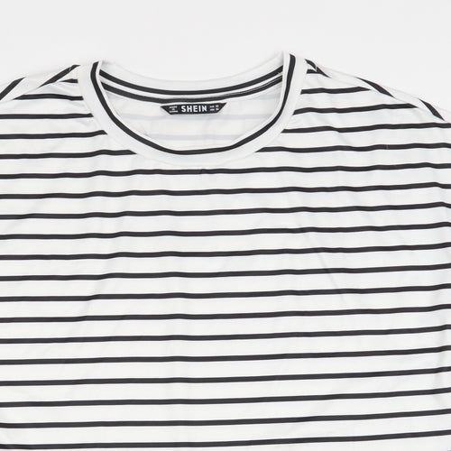 SheIn Womens Multicoloured Striped  Basic T-Shirt Size 4