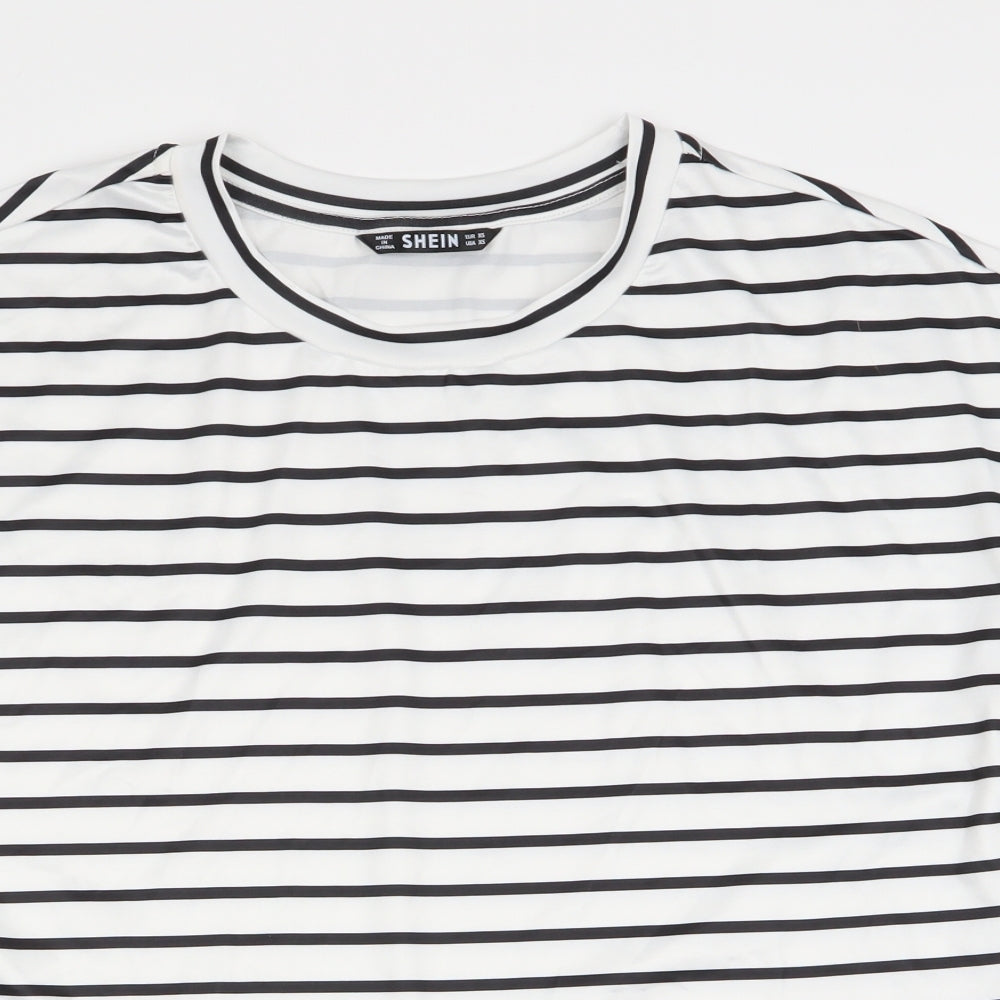 SheIn Womens Multicoloured Striped  Basic T-Shirt Size 4