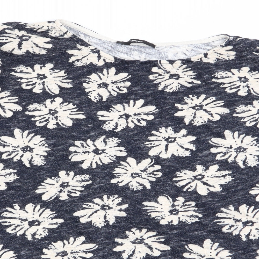 Asda George Womens Multicoloured Floral  Basic T-Shirt Size 12