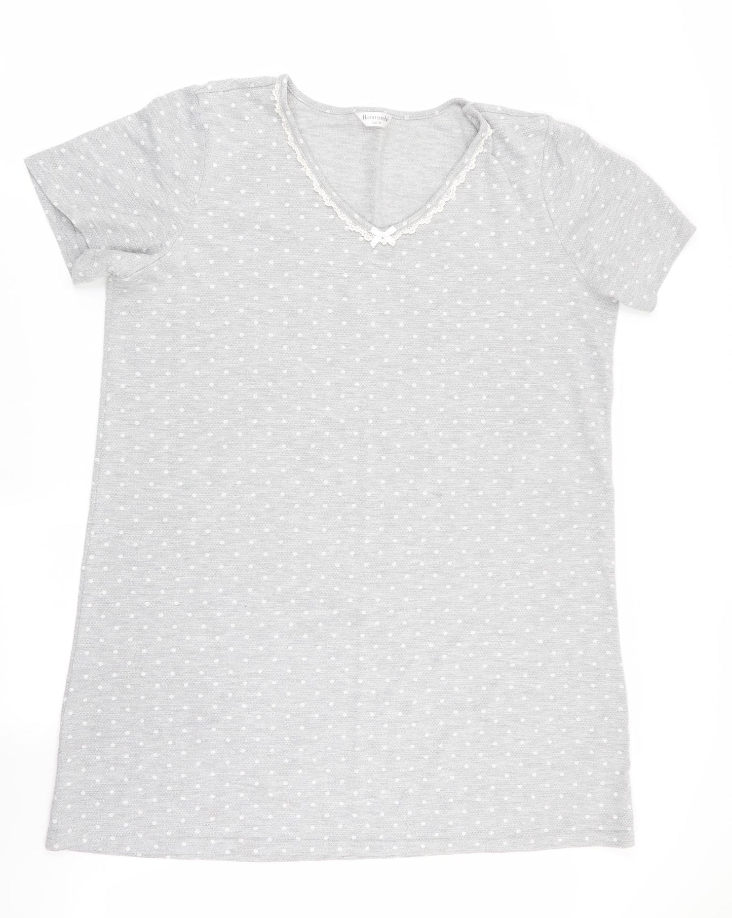 Bonmarché Womens Grey Polka Dot  Top Dress Size 16