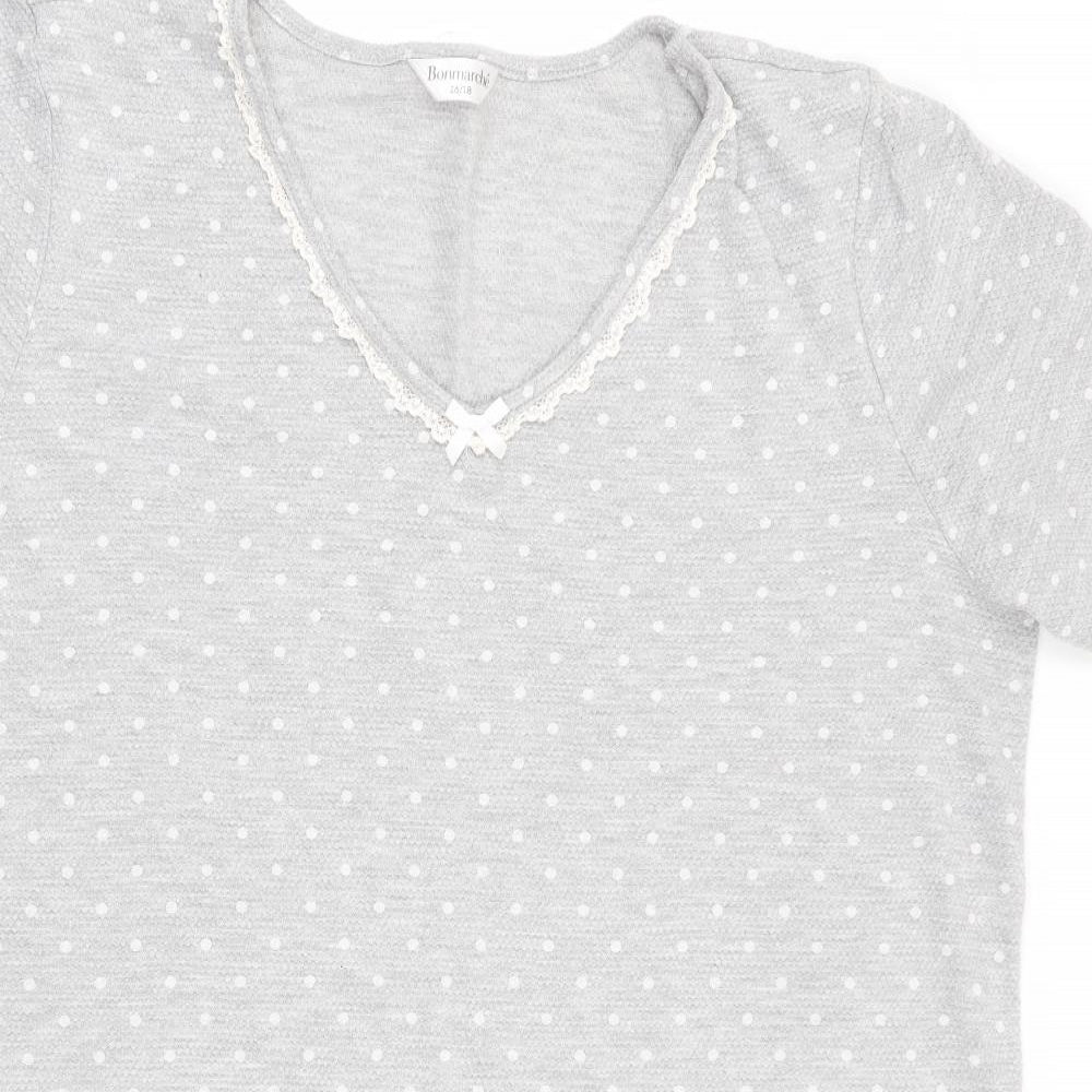 Bonmarché Womens Grey Polka Dot  Top Dress Size 16