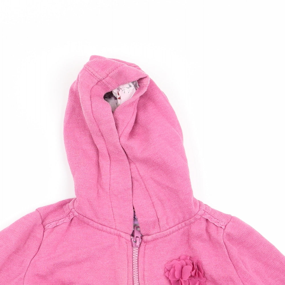 F&F Girls Pink   Full Zip Jumper Size 9-12 Months