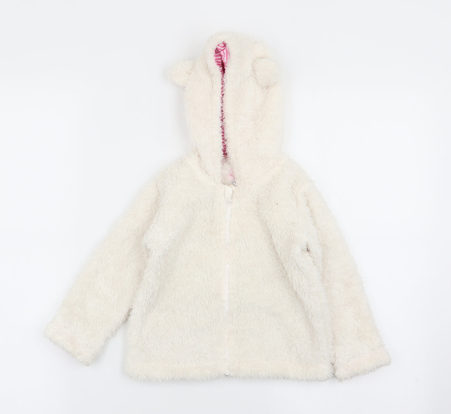 bluezoo Girls White   Full Zip Jumper Size 18-24 Months
