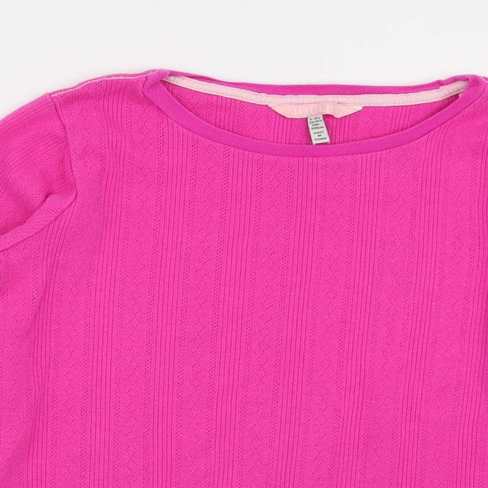 Joules Girls Pink   Basic T-Shirt Size 9-10 Years