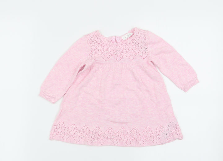 NEXT Girls Pink Geometric  Fit & Flare  Size 3-6 Months