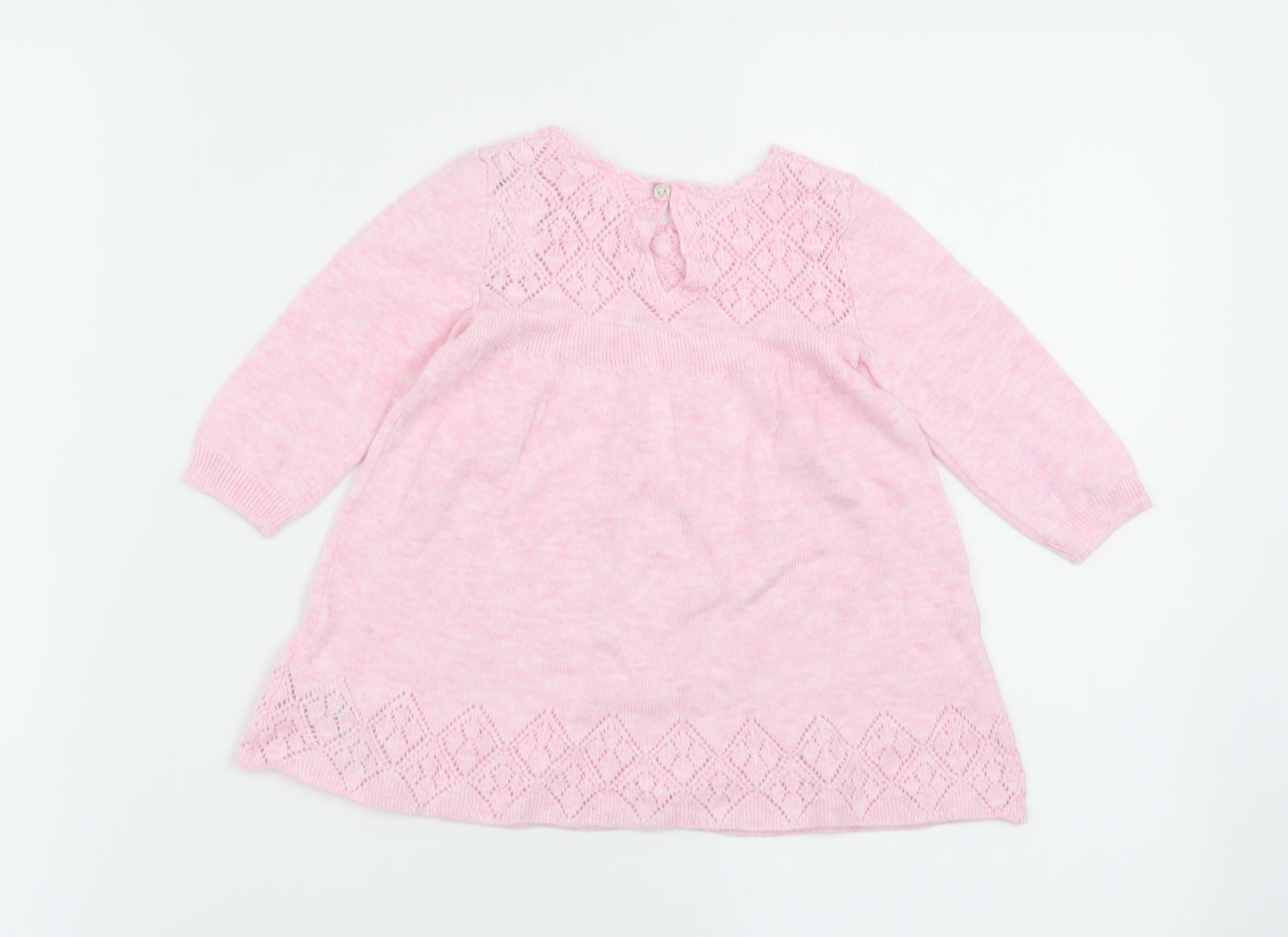 NEXT Girls Pink Geometric  Fit & Flare  Size 3-6 Months