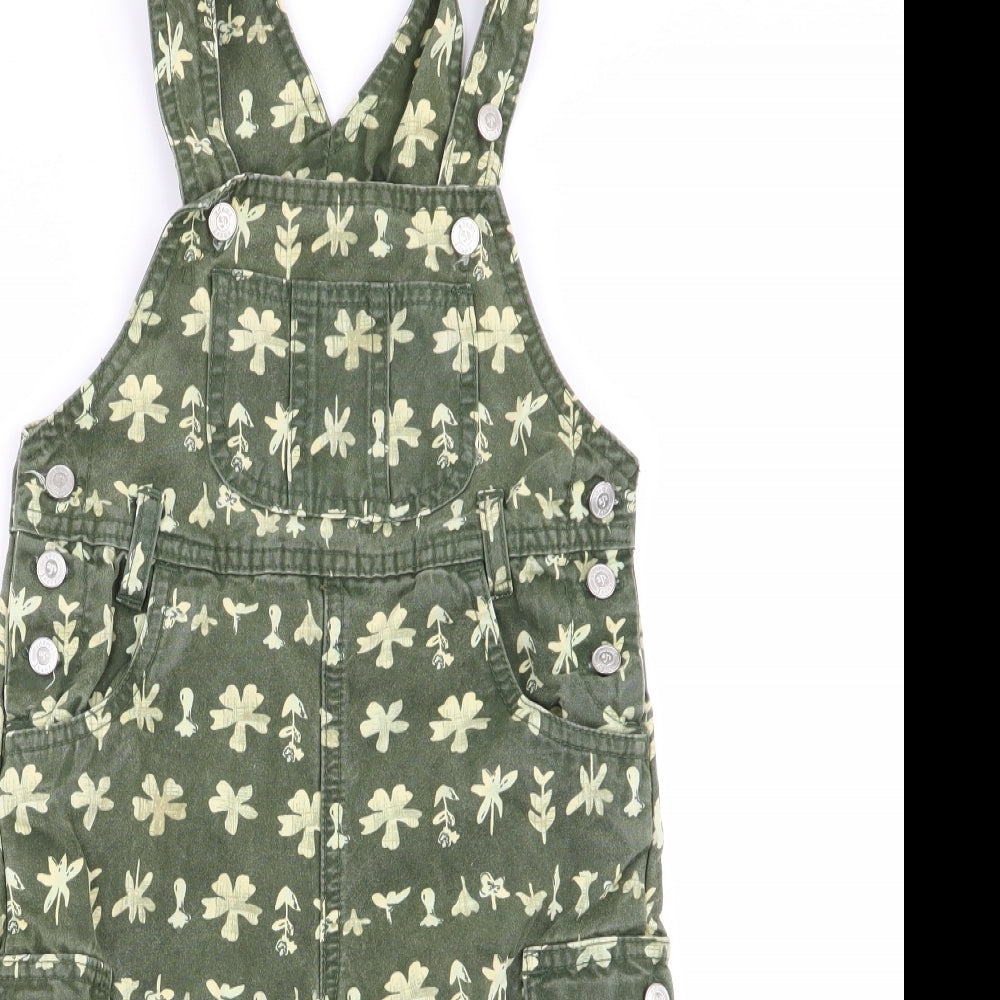 Adams Boys Green Floral  Dungaree One-Piece Size 18-24 Months