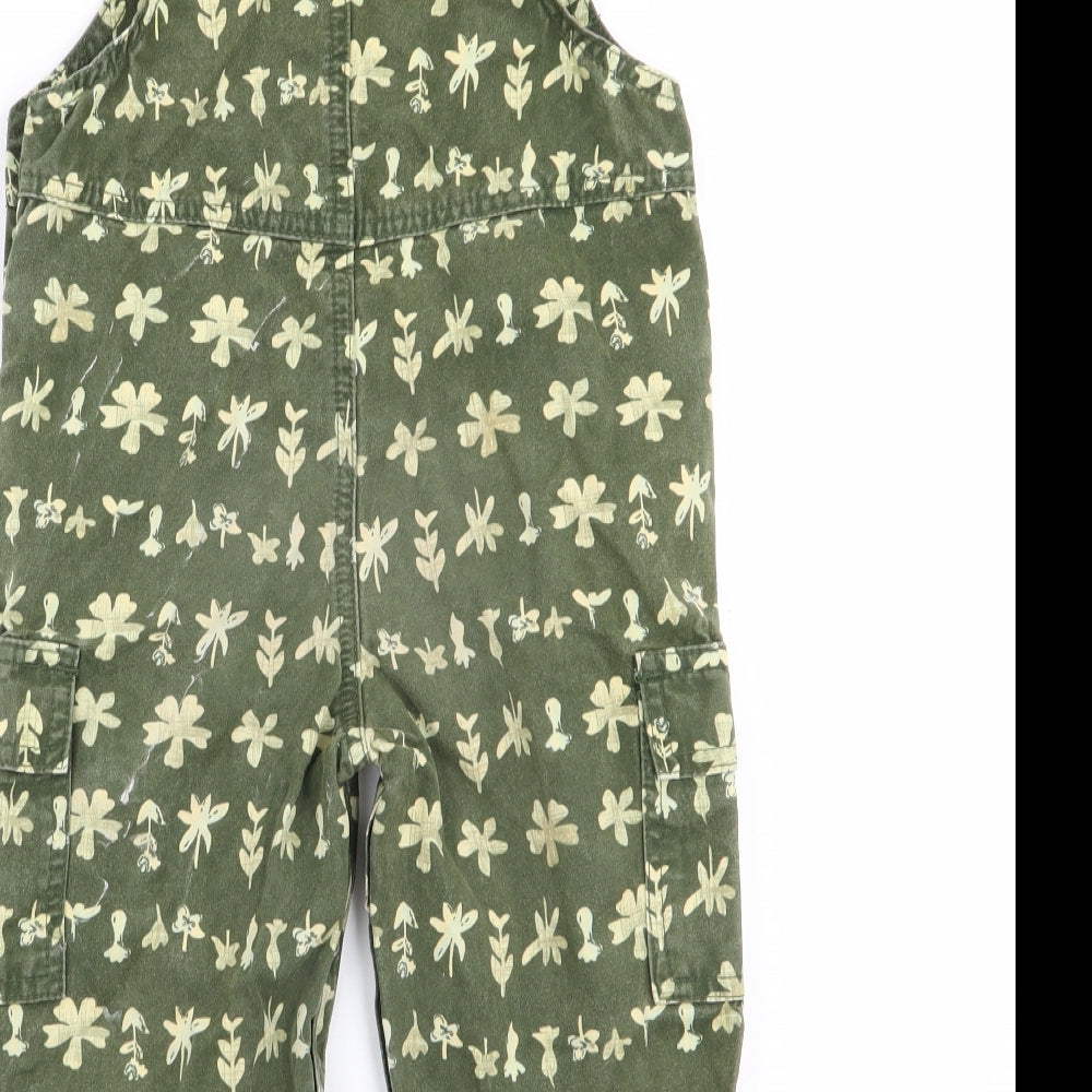 Adams Boys Green Floral  Dungaree One-Piece Size 18-24 Months