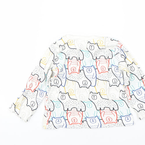 Nutmeg Boys White Animal Print  Basic T-Shirt Size 18-24 Months  - Bears