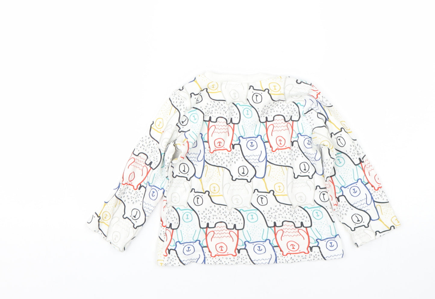 Nutmeg Boys White Animal Print  Basic T-Shirt Size 18-24 Months  - Bears