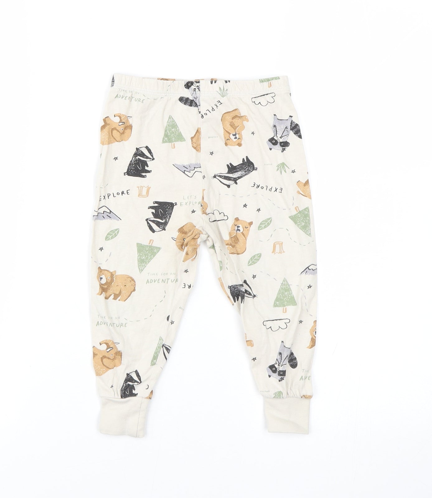 George Baby Beige Animal Print  Cami Pyjama Pants Size 18-24 Months  - Animals