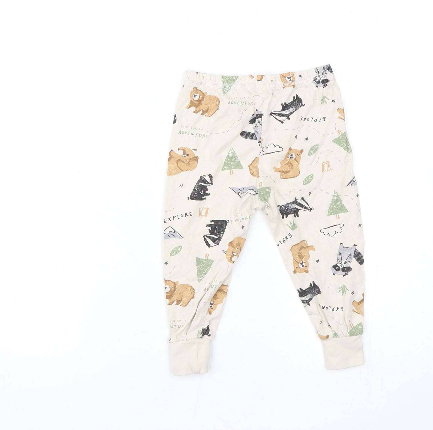 George Baby Beige Animal Print  Cami Pyjama Pants Size 18-24 Months  - Animals