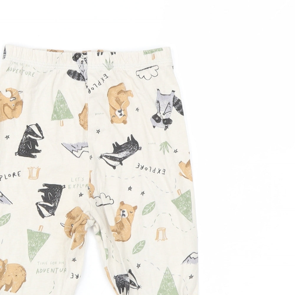 George Baby Beige Animal Print  Cami Pyjama Pants Size 18-24 Months  - Animals