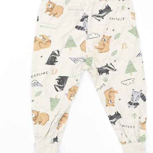 George Baby Beige Animal Print  Cami Pyjama Pants Size 18-24 Months  - Animals