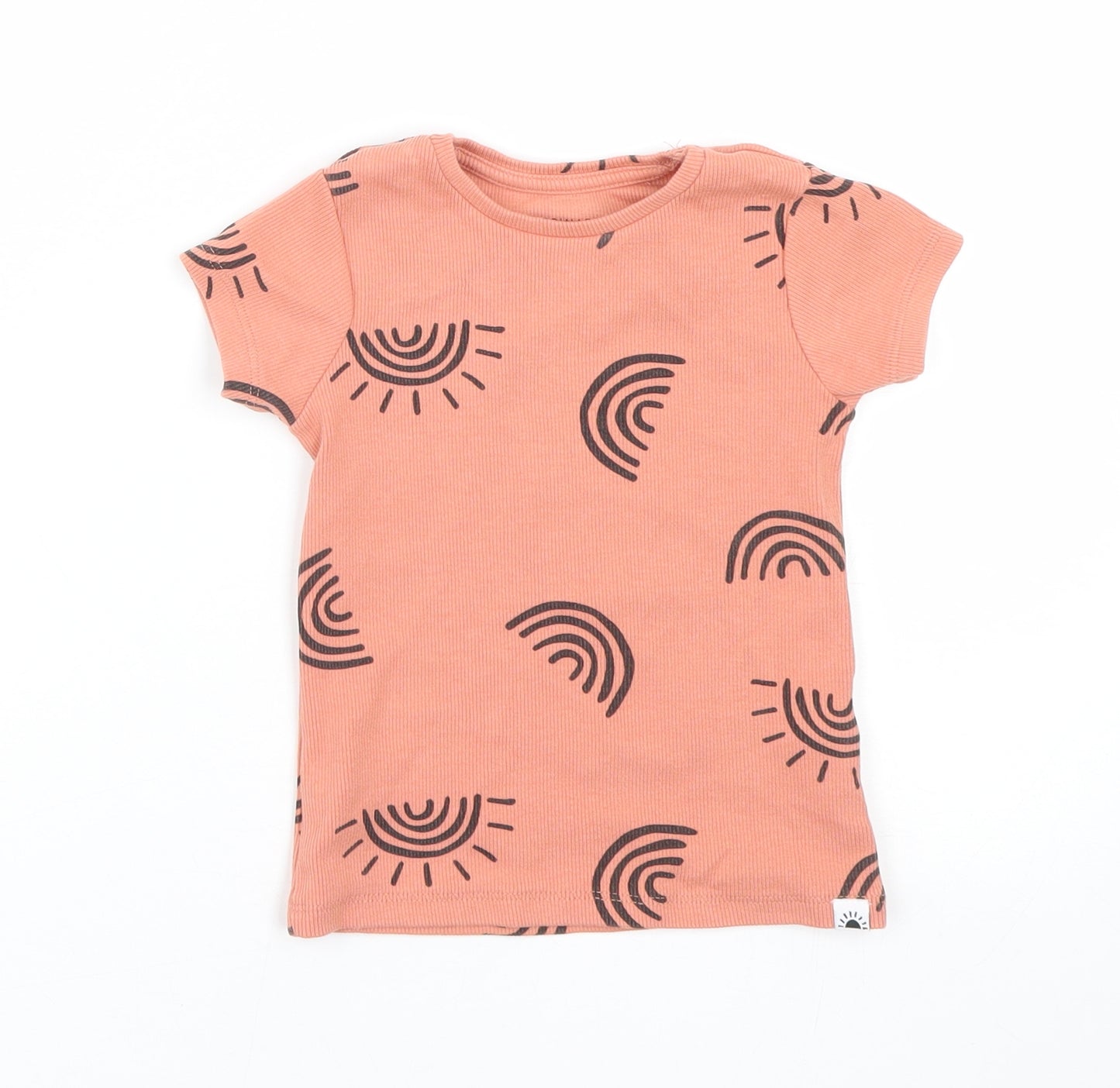 Primark Girls Pink   Basic T-Shirt Size 18-24 Months  - Rainbow