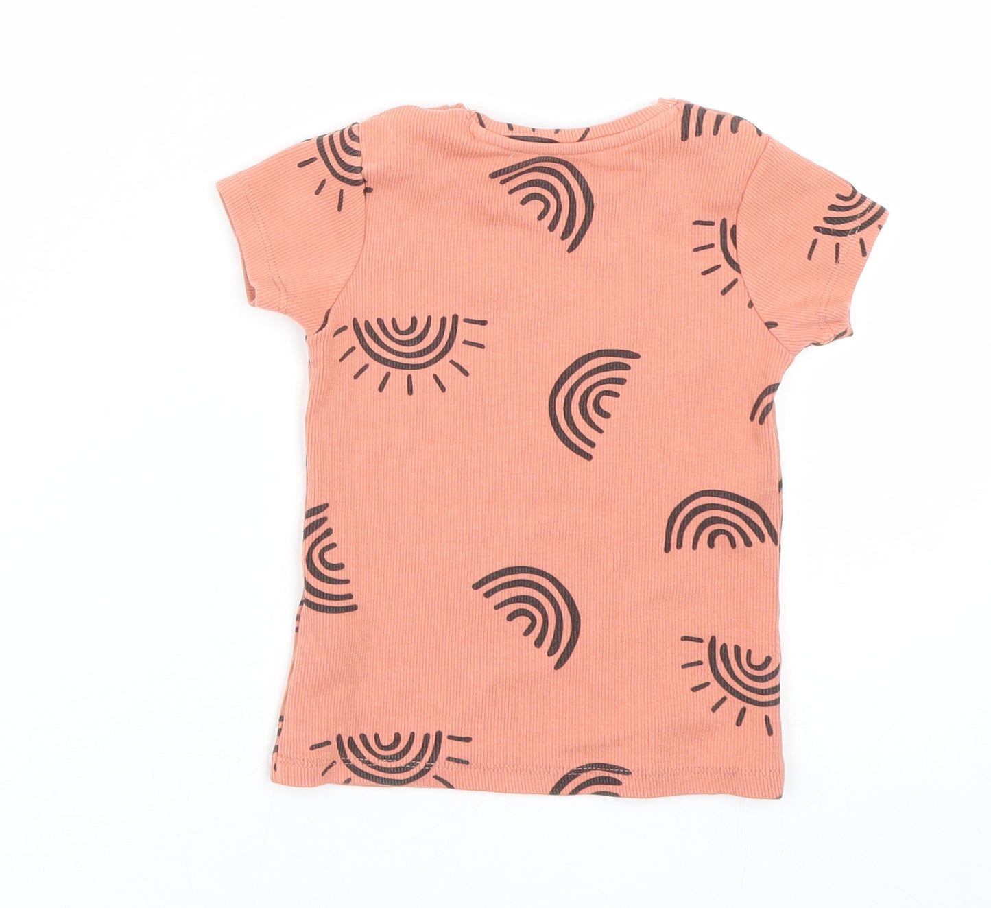 Primark Girls Pink   Basic T-Shirt Size 18-24 Months  - Rainbow