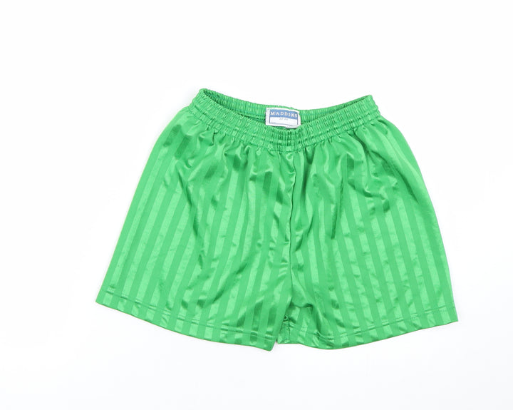Maddins Boys Green Striped  Sweat Shorts Size 8-9 Years