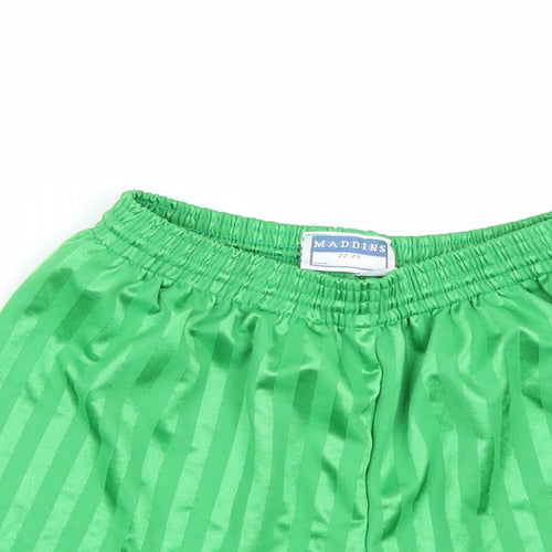 Maddins Boys Green Striped  Sweat Shorts Size 8-9 Years
