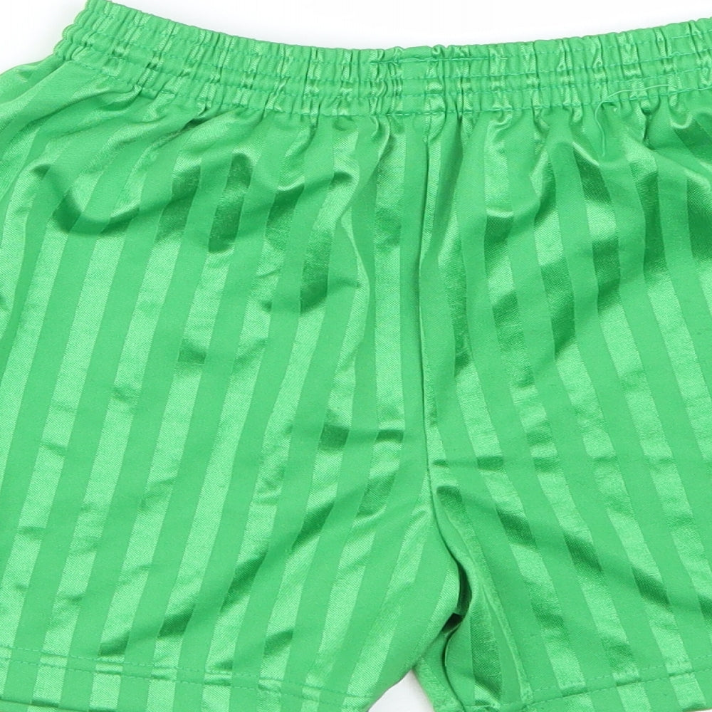 Maddins Boys Green Striped  Sweat Shorts Size 8-9 Years