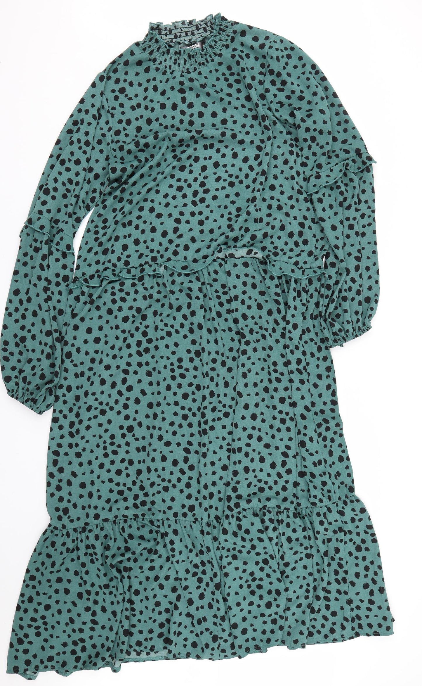 Missguided Womens Green Animal Print  T-Shirt Dress  Size 14