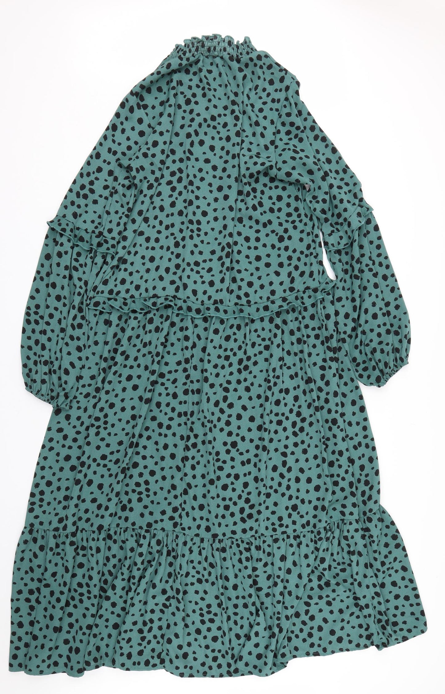Missguided Womens Green Animal Print  T-Shirt Dress  Size 14
